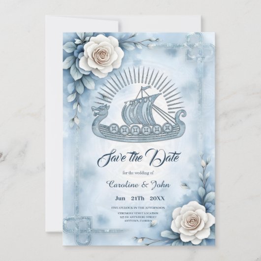 Een indrukwekkend steampunk hart save the date (Voorkant)