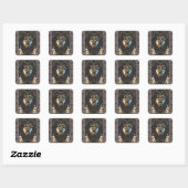 Een indrukwekkend steampunk hart vierkante sticker (Vel)