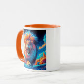 Een indrukwekkende leeuw die ruwt. mok (Voorkant links)