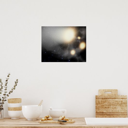 Een ineenstorting van sterrenstelsels poster (Keuken)