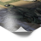 Een infanterieverkenner richt zijn wapen op foto afdruk (Hoek)