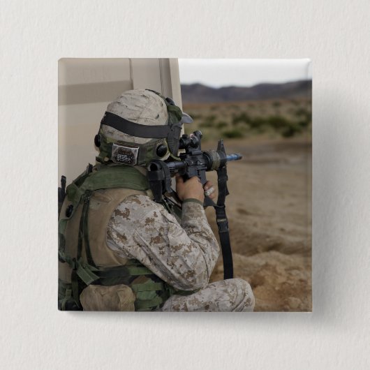 Een infanterieverkenner vierkante button 5,1 cm (Voorkant)