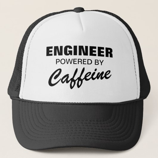 Een ingenieur met een caffeine grappige vrachtwage trucker pet (Voorkant)