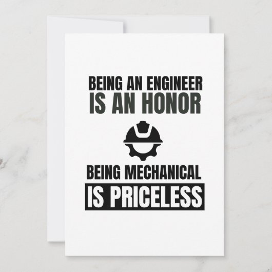 Een ingenieur zijn is een eer mechanisch zijn is aankondiging (Voorkant)