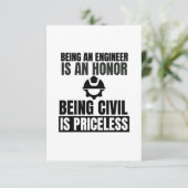 Een ingenieur zijn is een eer om civiel te zijn: p bedankkaart (Staand voorkant)