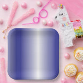 Een ingewikkeld blauw geometrisch patroon met symm papieren bordje (Feest)