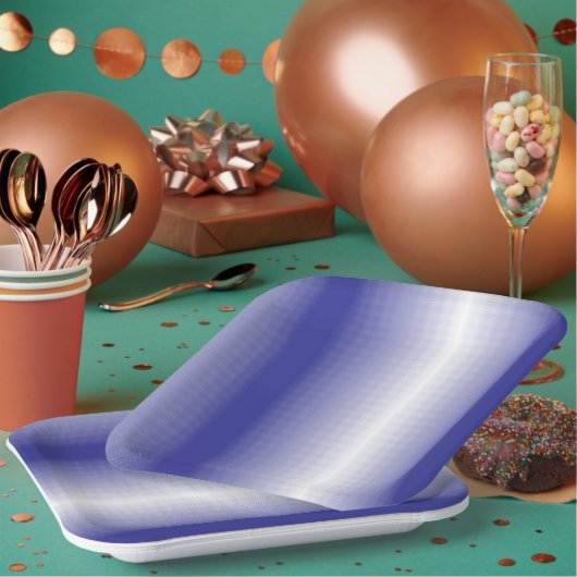 Een ingewikkeld blauw geometrisch patroon met symm papieren bordje (Multi)