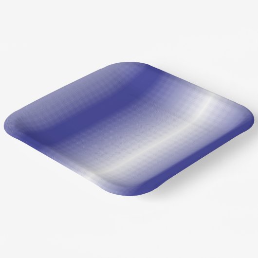 Een ingewikkeld blauw geometrisch patroon met symm papieren bordje (Gebogen)