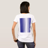Een ingewikkeld blauw geometrisch patroon met symm t-shirt (Achterkant volledig)