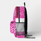 Een ingewikkeld bloemmotief in roze en wit, art bedrukte rugzak (Rechts)