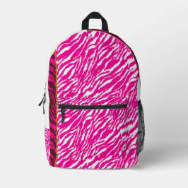 Een ingewikkeld bloemmotief in roze en wit, art bedrukte rugzak