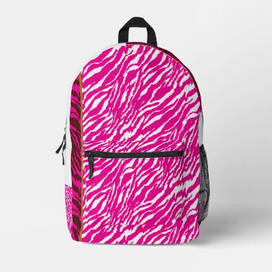 Een ingewikkeld bloemmotief in roze en wit, art bedrukte rugzak (Voorkant)