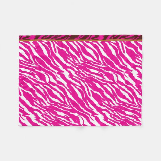 Een ingewikkeld bloemmotief in roze en wit, art fleece deken (Voorkant (Horizontaal))