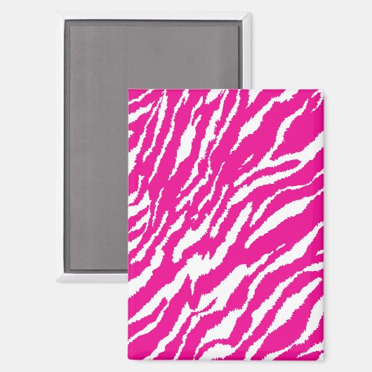 Een ingewikkeld bloemmotief in roze en wit, art magneet (Voorkant / Achterkant)