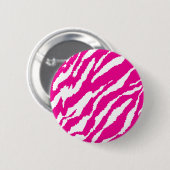 Een ingewikkeld bloemmotief in roze en wit, art ronde button 5,7 cm (Voorkant /achterkant)