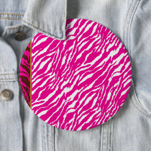 Een ingewikkeld bloemmotief in roze en wit, art ronde button 6,0 cm