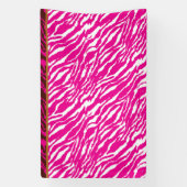 Een ingewikkeld bloemmotief in roze en wit, art spandoek (Verticaal)