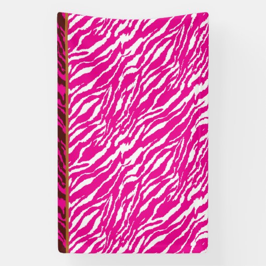 Een ingewikkeld bloemmotief in roze en wit, art spandoek (Verticaal)