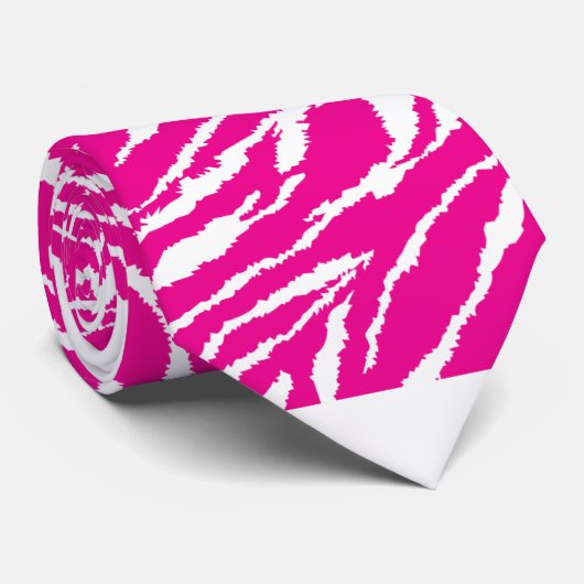 Een ingewikkeld bloemmotief in roze en wit, art stropdas (Opgerold)