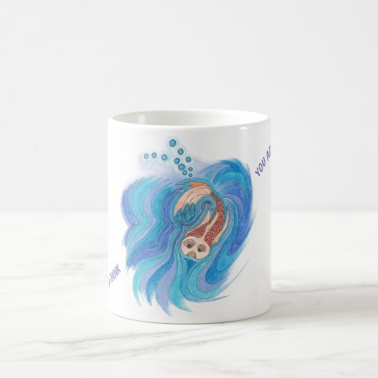 Een ingewikkeld FISH-ontwerp op een mok (Center)