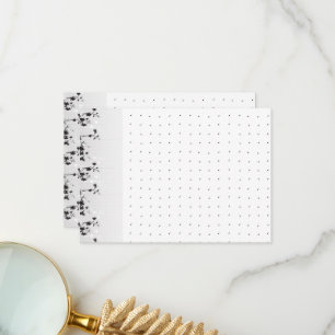 Een ingewikkeld zwart-wit bloemontwerp set aga bedankkaart