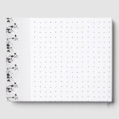 Een ingewikkeld zwart-wit bloemontwerp set aga gastenboek (Achterkant)