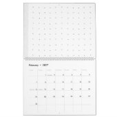 Een ingewikkeld zwart-wit bloemontwerp set aga kalender (Feb 2027)