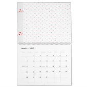 Een ingewikkeld zwart-wit bloemontwerp set aga kalender (Mar 2027)