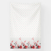 Een ingewikkeld zwart-wit bloemontwerp set aga spandoek (Verticaal)