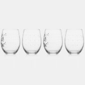 Een ingewikkeld zwart-wit bloemontwerp set aga wijnglas zonder voet (Voorkant)