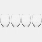 Een ingewikkeld zwart-wit bloemontwerp set aga wijnglas zonder voet (Achterkant)