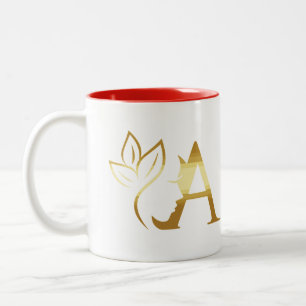 Een Initiaal 'A' monogram gepersonaliseerde mok