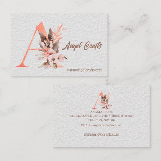 Een Initiaal - dubbelzijdig Visitekaartje (Voorkant / Achterkant)