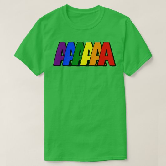 Een Initiaal letter A in regenboogkleuren T-shirt (Design voorkant)