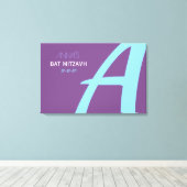 Een INITIALEN Bar Bat Mitzvah Inlogbord Canvas Afdruk (Insitu (Houten vloer))