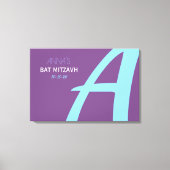Een INITIALEN Bar Bat Mitzvah Inlogbord Canvas Afdruk (Voorkant)