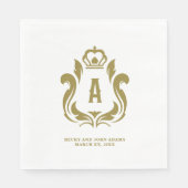 Een Initialen gouden kam Servet (Voorkant)