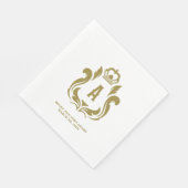 Een Initialen gouden kam Servet (Hoek)