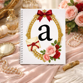 Een initiële gepersonaliseerde cadeau romantische notitieboek
