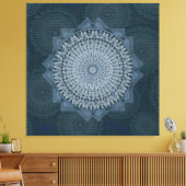 Een initiëring van de massablauwe cirkel canvas afdruk (Insitu (Woonkamer))
