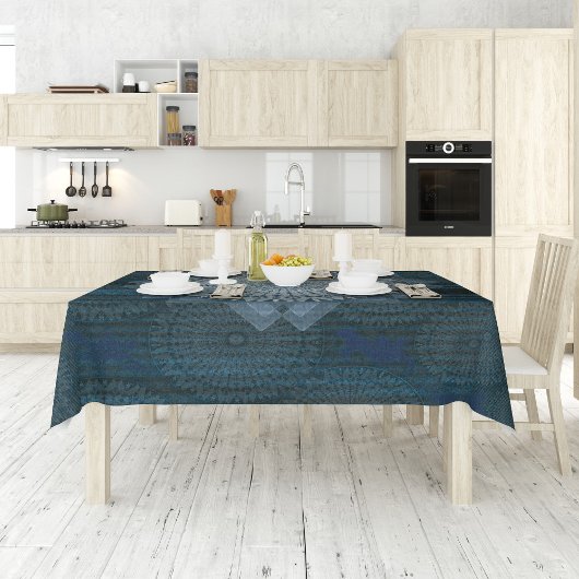 Een initiëring van de massablauwe cirkel tafelkleed