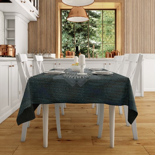 Een initiëring van de massablauwe cirkel tafelkleed