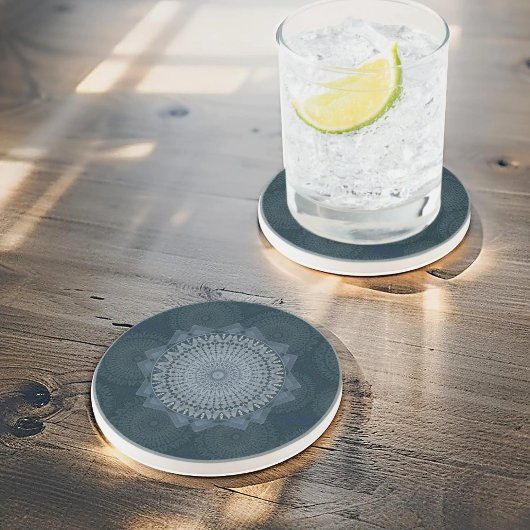 Een initiëring van de massablauwe cirkel zandsteen onderzetter