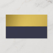 Eén inkt blauw en goudmonogram visitekaartje (Achterkant)