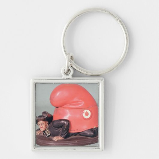 Een inktpot of een tabakspot sleutelhanger (Voorkant)