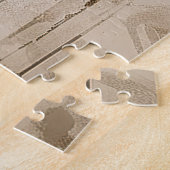 Een inktschilderij van een wolvenpuzzel legpuzzel (Zijkant)