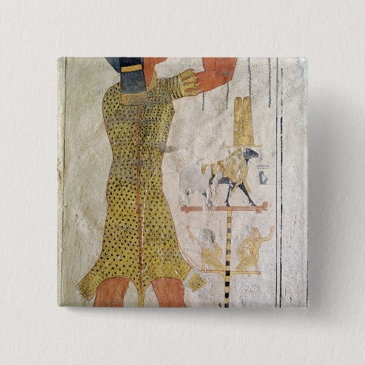 Een Inmutef-priester die een aanbod doet Vierkante Button 5,1 Cm (Voorkant)