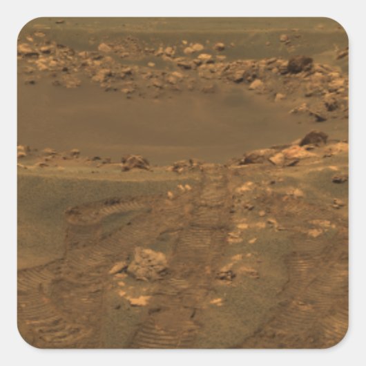 Een inslagkrater in de regio Meridian Planum Vierkante Sticker (Voorkant)