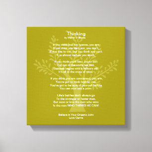 Een Inspirerend gedicht denken, Canvas Afdruk