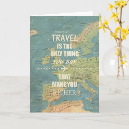Een inspirerende reiscitaten kaart (Gele Bloem)